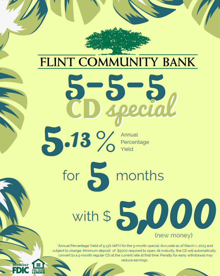 Five percent on 5 month CD ad
